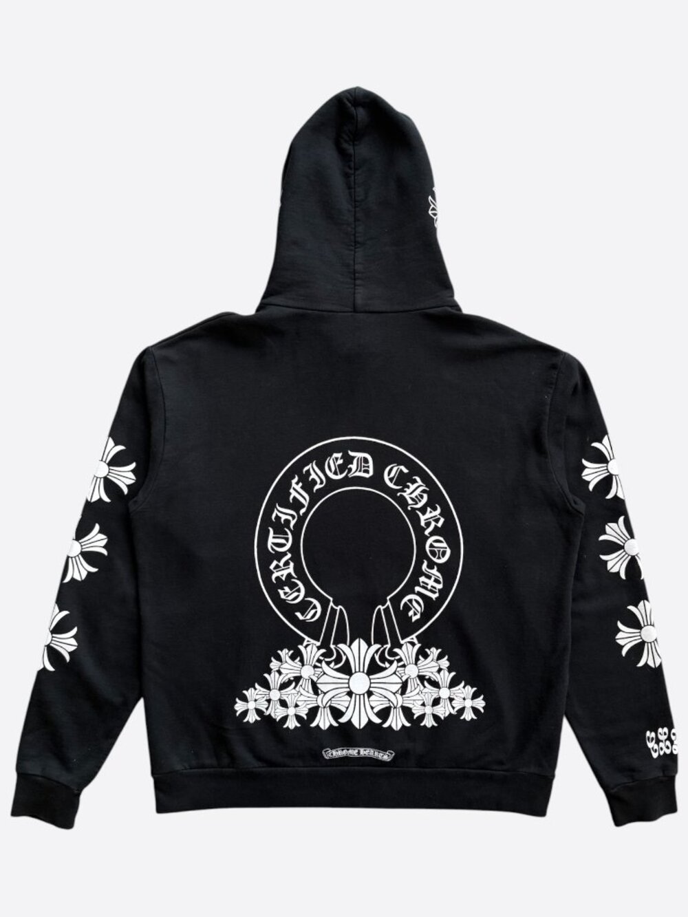 Chrome Hearts Drake Black & White Certified Horseshoe Logo Hoodie